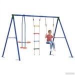 vidaXL Hojdačka do exteriéru Viacfarebný 263 x 185 x 185 cm Oceľ a PE – Obrázok 3