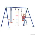 vidaXL Hojdačka do exteriéru Viacfarebný 263 x 185 x 185 cm Oceľ a PE – Obrázok 3