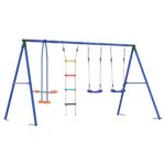 vidaXL Hojdačka do exteriéru Viacfarebný 330 x 185 x 185 cm Oceľ a PE – Obrázok 2