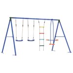vidaXL Hojdačka do exteriéru Viacfarebný 330 x 185 x 185 cm Oceľ a PE – Obrázok 6