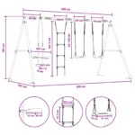 vidaXL Hojdačka do exteriéru Viacfarebný 330 x 185 x 185 cm Oceľ a PE – Obrázok 9