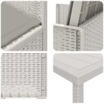 vidaXL Záhradný jedálenský set s vankúšom 3 pcs Biela a svetlosivá PP – Obrázok 8