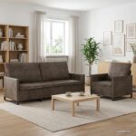 vidaXL Sada pohoviek 2 pcs Tmavosivá Umelý semišový materiál