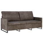 vidaXL Sada pohoviek 2 pcs Tmavosivá Umelý semišový materiál – Obrázok 4