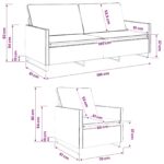 vidaXL Sada pohoviek 2 pcs Tmavosivá Umelý semišový materiál – Obrázok 8