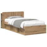 vidaXL Rám postele so skladom Dub artisan 75 x 190 cm Kompozitné drevo – Obrázok 2