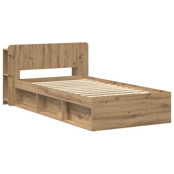 vidaXL Rám postele so skladom Dub artisan 75 x 190 cm Kompozitné drevo – Obrázok 3