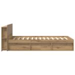 vidaXL Rám postele so skladom Dub artisan 75 x 190 cm Kompozitné drevo – Obrázok 4