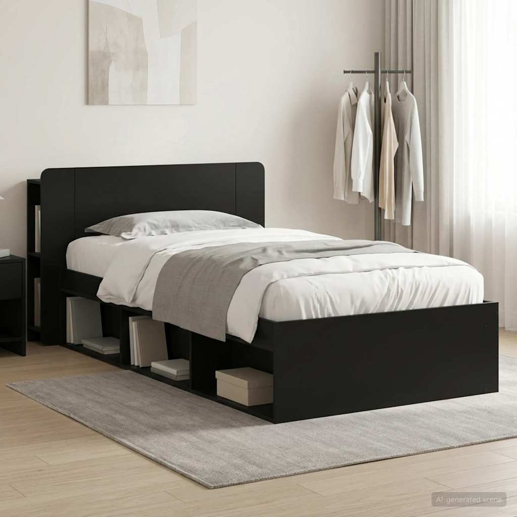 3433313_1.jpg vidaXL Rám postele so skladom Čierna 75 x 190 cm Kompozitné drevo – Obrázok 1