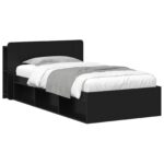 vidaXL Rám postele so skladom Čierna 75 x 190 cm Kompozitné drevo – Obrázok 2