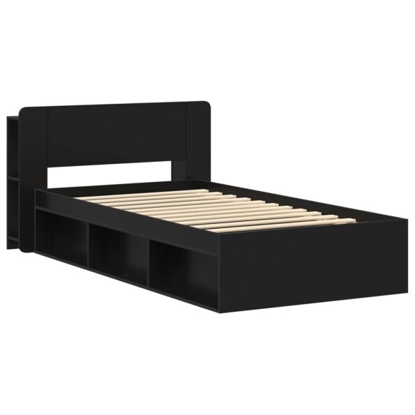vidaXL Rám postele so skladom Čierna 75 x 190 cm Kompozitné drevo – Obrázok 3