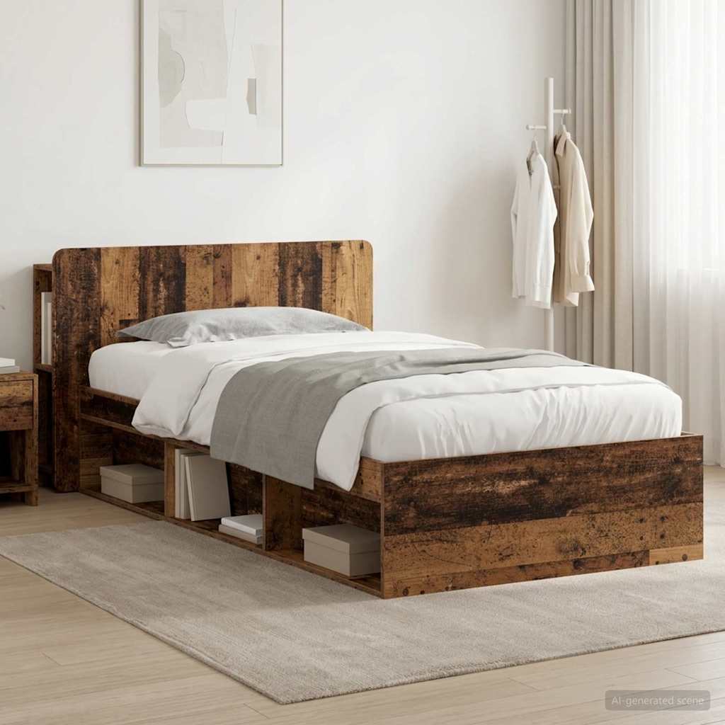 3433316_1.jpg vidaXL Rám postele so skladom Staré drevo 75 x 190 cm Kompozitné drevo – Obrázok 1