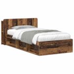 vidaXL Rám postele so skladom Staré drevo 75 x 190 cm Kompozitné drevo – Obrázok 2