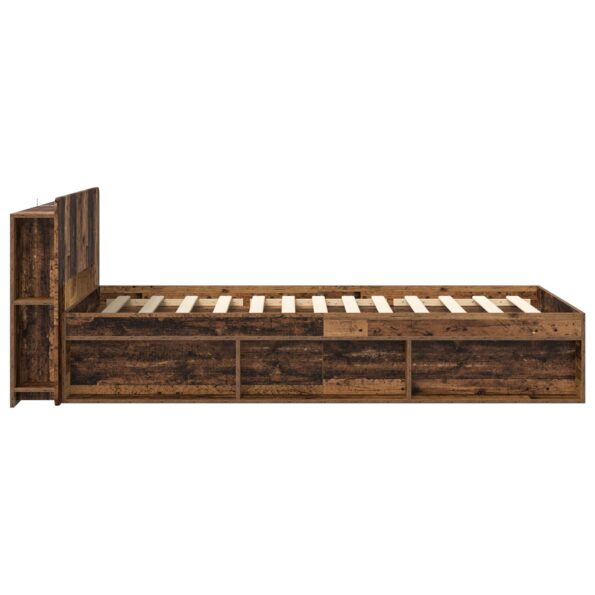 vidaXL Rám postele so skladom Staré drevo 75 x 190 cm Kompozitné drevo – Obrázok 4