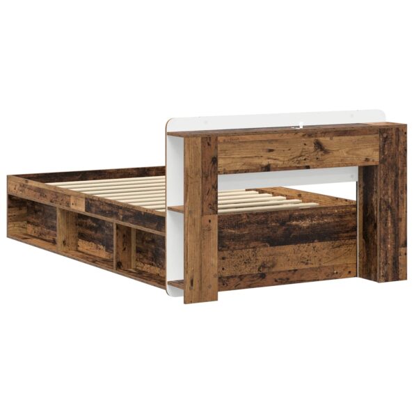 vidaXL Rám postele so skladom Staré drevo 75 x 190 cm Kompozitné drevo – Obrázok 5