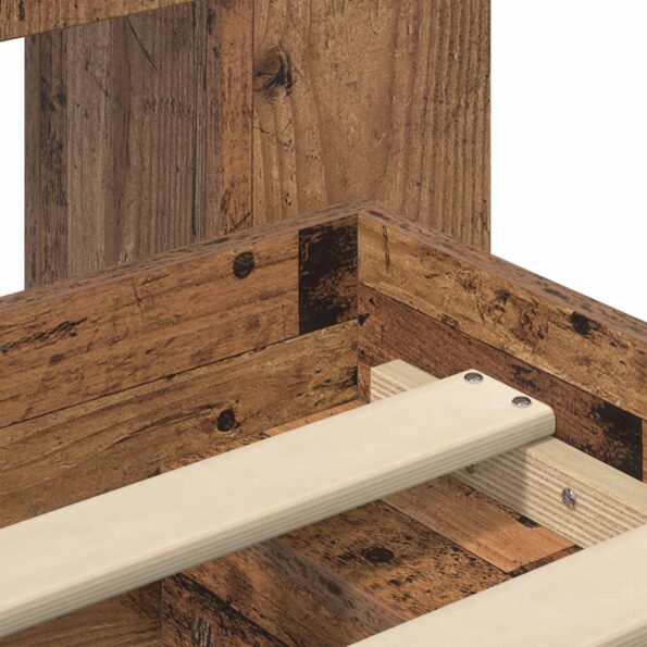 vidaXL Rám postele so skladom Staré drevo 75 x 190 cm Kompozitné drevo – Obrázok 7