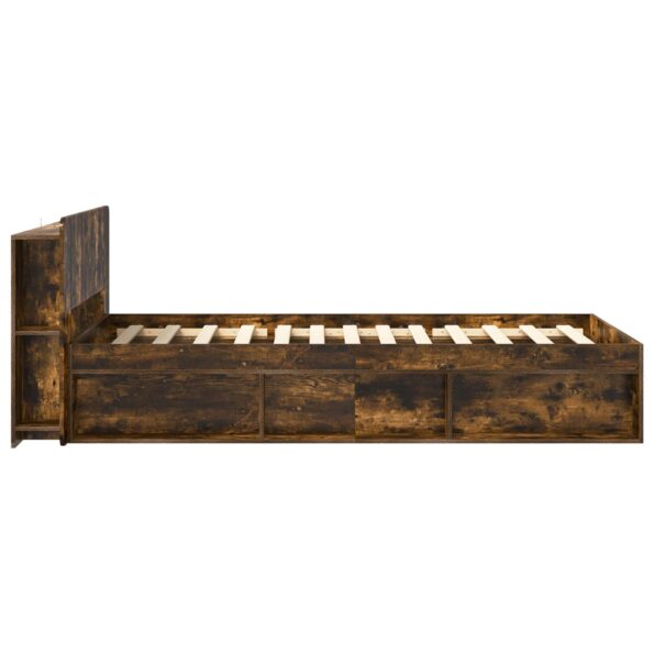 vidaXL Rám postele so skladom Dymový dub 75 x 190 cm Kompozitné drevo – Obrázok 4