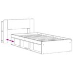 vidaXL Rám postele so skladom Dymový dub 75 x 190 cm Kompozitné drevo – Obrázok 8