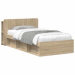 vidaXL Rám postele so skladom Dub sonoma 75 x 190 cm Kompozitné drevo – Obrázok 2