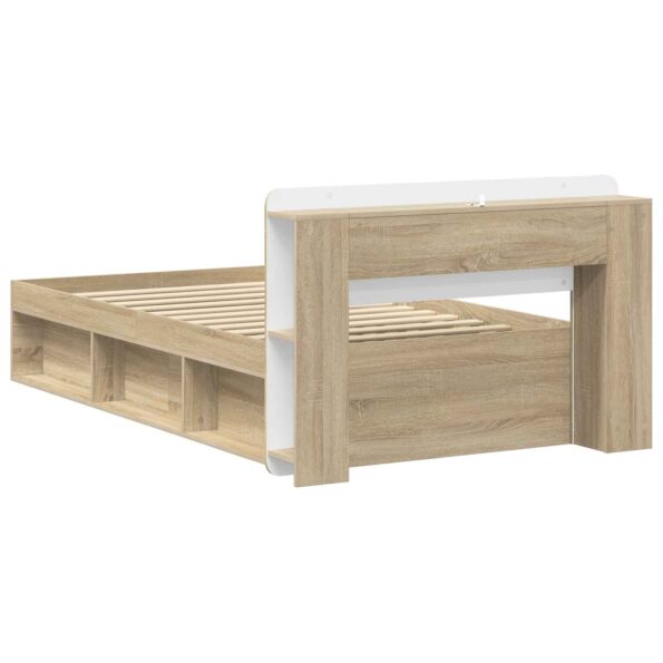 vidaXL Rám postele so skladom Dub sonoma 75 x 190 cm Kompozitné drevo – Obrázok 5