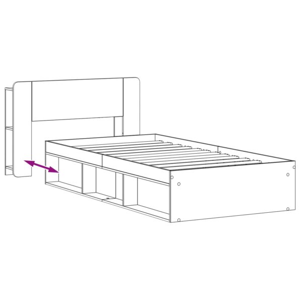 vidaXL Rám postele so skladom Dub sonoma 75 x 190 cm Kompozitné drevo – Obrázok 8