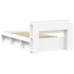 vidaXL Rám postele so skladom Biela 75 x 190 cm Kompozitné drevo – Obrázok 5