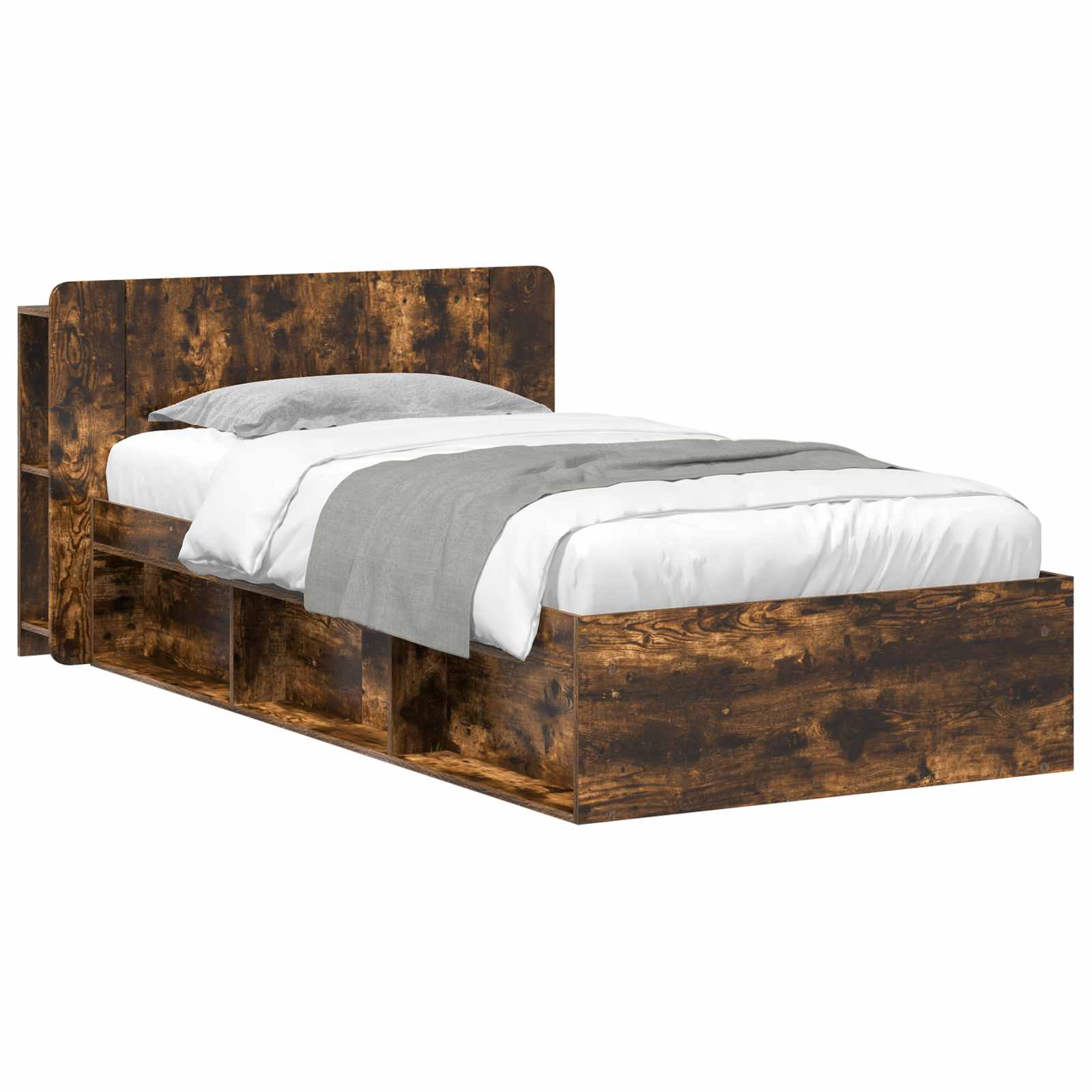 3433324_1.jpg vidaXL Rám postele so skladom Dymový dub 80 x 200 cm Kompozitné drevo – Obrázok 1