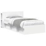 vidaXL Rám postele so skladom Biela 80 x 200 cm Kompozitné drevo