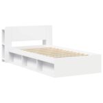 vidaXL Rám postele so skladom Biela 80 x 200 cm Kompozitné drevo – Obrázok 2