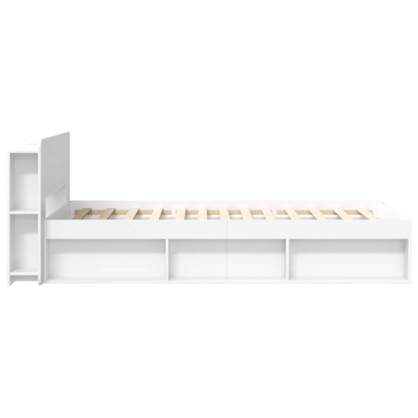 vidaXL Rám postele so skladom Biela 80 x 200 cm Kompozitné drevo – Obrázok 3