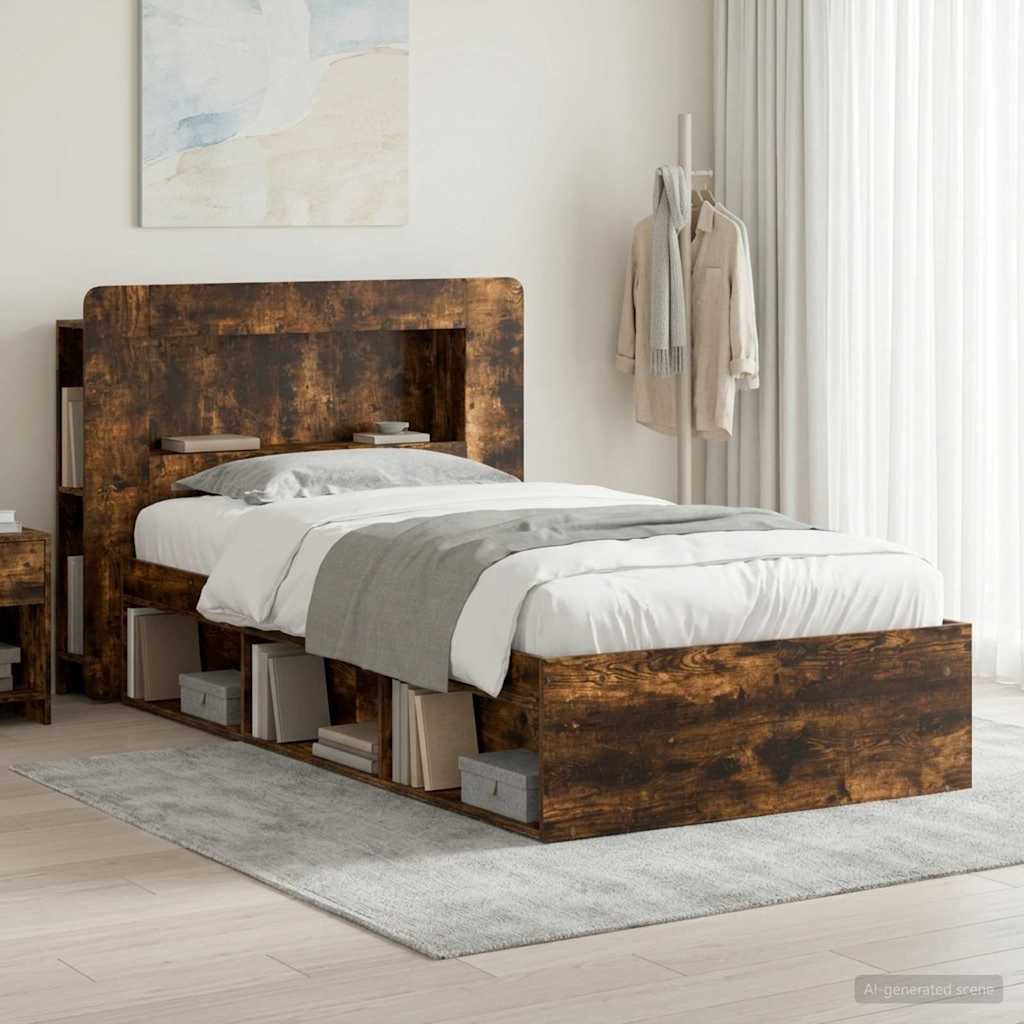 3433428_1.jpg vidaXL Rám postele so skladom Dymový dub 75 x 190 cm Kompozitné drevo – Obrázok 1