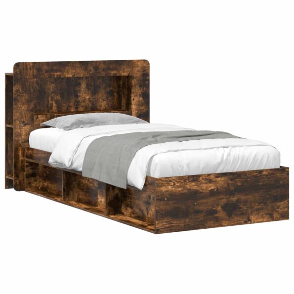 vidaXL Rám postele so skladom Dymový dub 75 x 190 cm Kompozitné drevo – Obrázok 2