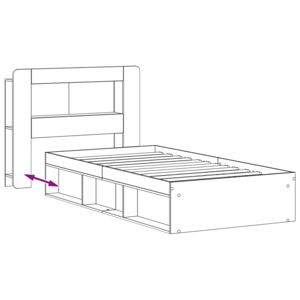 vidaXL Rám postele so skladom Dymový dub 80 x 200 cm Kompozitné drevo – Obrázok 7