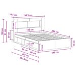 vidaXL Rám postele so skladom Dymový dub 140 x 200 cm Kompozitné drevo – Obrázok 9