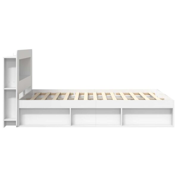 vidaXL Rám postele so skladom Biela 140 x 200 cm Kompozitné drevo – Obrázok 4