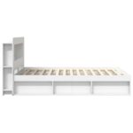 vidaXL Rám postele so skladom Biela 160 x 200 cm Kompozitné drevo – Obrázok 4