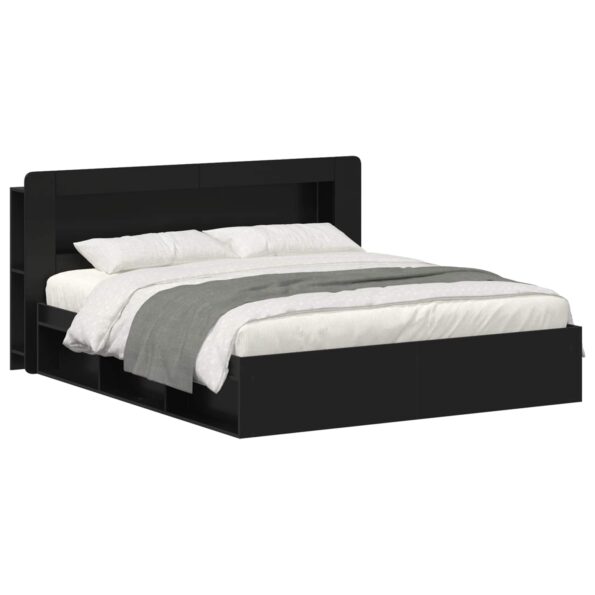 vidaXL Rám postele so skladom Čierna 180 x 200 cm Kompozitné drevo – Obrázok 2