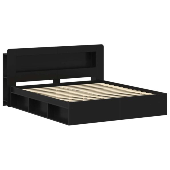 vidaXL Rám postele so skladom Čierna 180 x 200 cm Kompozitné drevo – Obrázok 3