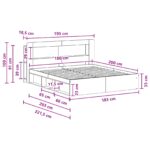 vidaXL Rám postele so skladom Čierna 180 x 200 cm Kompozitné drevo – Obrázok 9