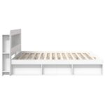 vidaXL Rám postele so skladom Biela 200 x 200 cm Kompozitné drevo – Obrázok 4