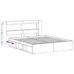 vidaXL Rám postele so skladom Biela 200 x 200 cm Kompozitné drevo – Obrázok 8