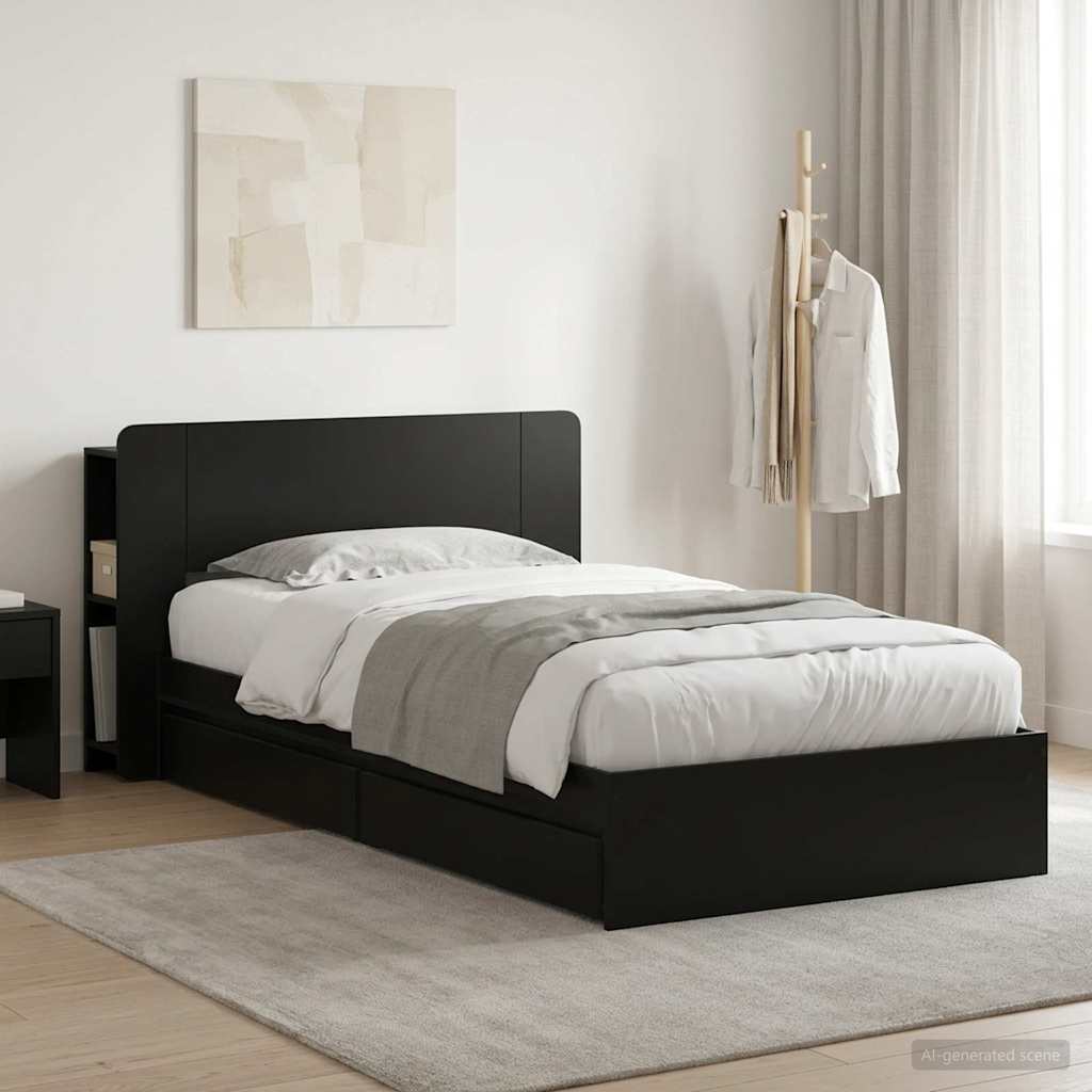 3433526_1.jpg vidaXL Rám postele so skladom Čierna 75 x 190 cm Kompozitné drevo – Obrázok 1