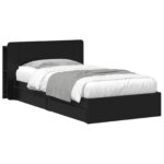 vidaXL Rám postele so skladom Čierna 75 x 190 cm Kompozitné drevo – Obrázok 2