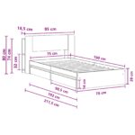 vidaXL Rám postele so skladom Dymový dub 75 x 190 cm Kompozitné drevo – Obrázok 10