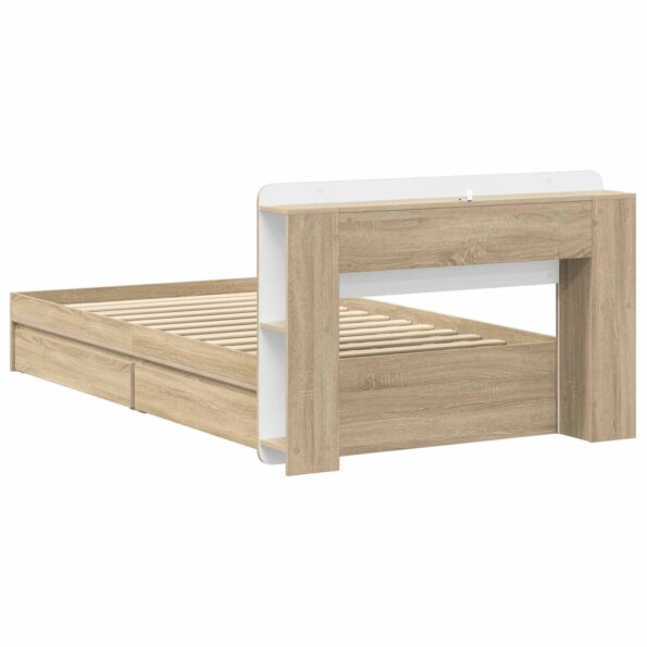 vidaXL Rám postele so skladom Dub sonoma 80 x 200 cm Kompozitné drevo – Obrázok 5