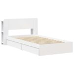 vidaXL Rám postele so skladom Biela 80 x 200 cm Kompozitné drevo – Obrázok 2