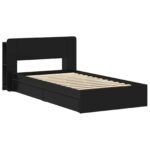 vidaXL Rám postele so skladom Čierna 90 x 190 cm Kompozitné drevo – Obrázok 3