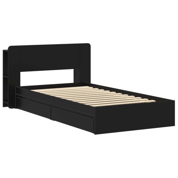 vidaXL Rám postele so skladom Čierna 90 x 190 cm Kompozitné drevo – Obrázok 3