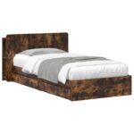 vidaXL Rám postele so skladom Dymový dub 90 x 190 cm Kompozitné drevo – Obrázok 2