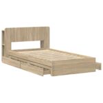 vidaXL Rám postele so skladom Dub sonoma 90 x 190 cm Kompozitné drevo – Obrázok 4